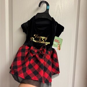Plaid Holiday Pets Dress